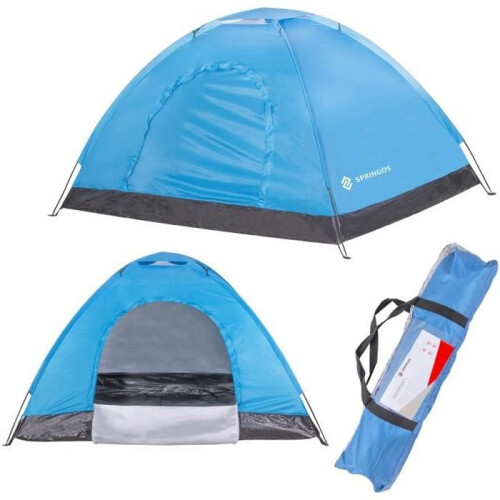 Tienda de camping - SPRINGOS - 2 personas - Impermeable - Ligera - Mosquitera