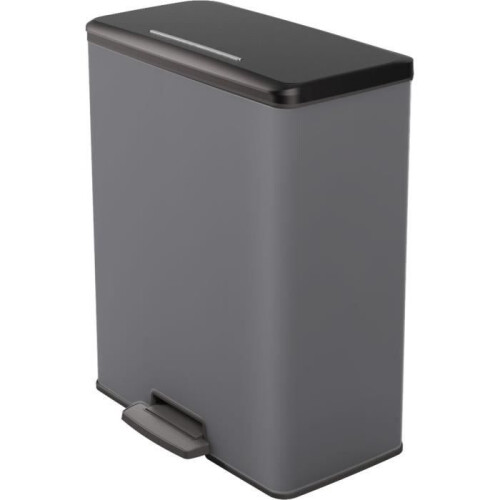 Curver Lixeira com Pedal Retangular - DECO BIN - 65 L - Antracite - Curver