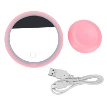 Espejo de aumento portátil con luces, espejo de aumento de 30X, espejo de maquillaje de viaje plegable con brillo ajustable, ventosas y USB.