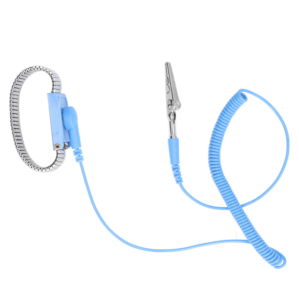 Anti Static Wrist Strap Esd Grounding Metal Wristband 1.8M Wire Blue 4191375771704