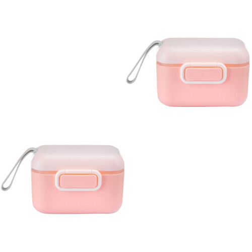 2Pièces Boîte De Poudre Lait Bébé Rose Sécurisée À 2