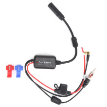 Amplificatore Amp per autoradio FM Radio Antenna Booster di segnale con connettore DIN Adattatore di alimentazione 12V Migliora la ricezione del
