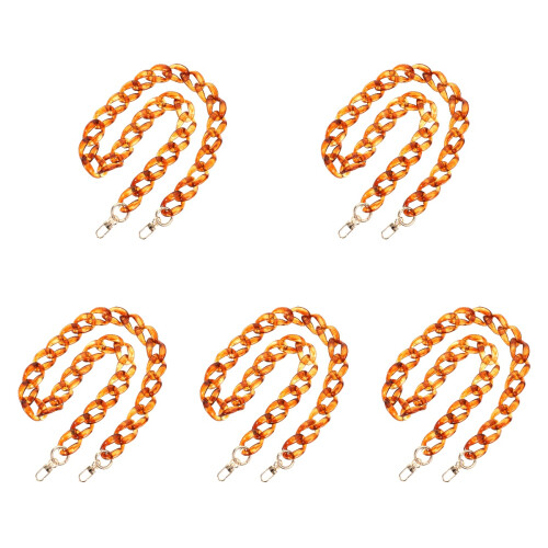 5Pcs Light Brown Bag Strap Replacement Durable Handbag Chain for DIY 1