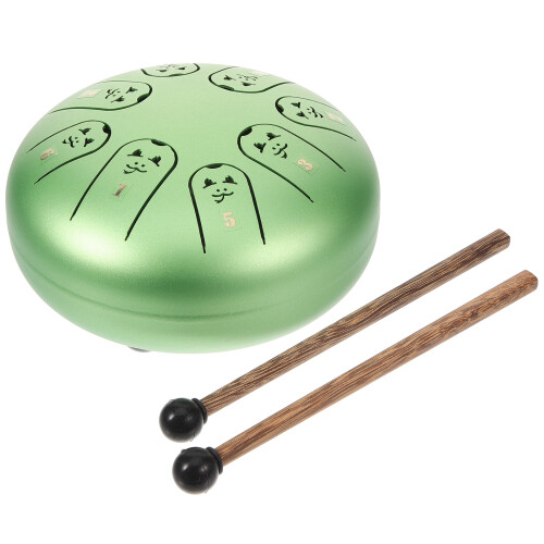 2Ensembles Instrument Tambour Langue Acier Vert Portable 1