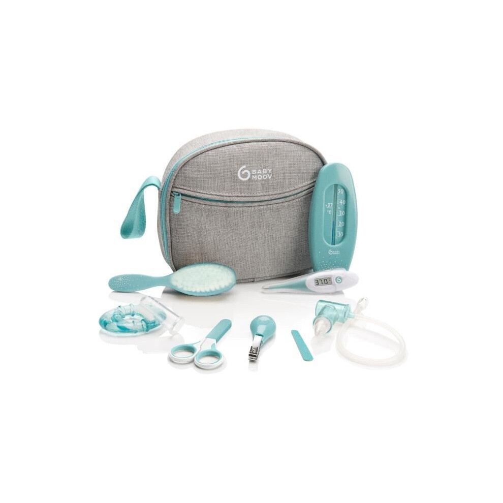 Babymoov Baby Grooming Kit, Baby Nail Kit, Baby Healthcare Kit, Baby Essentials For Newborn, Grey/Blue