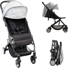 BAMBISOL - Compact stroller - YUKO - 0 to 36 months (max 15 kg) - Carrying strap - 4 wheels - Black