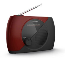 THOMSON RT353 Radio FM portable Tuner Analogique - Transistor Alimentation Scteur ou Piles - Antenne Bonne Réception Rouge et Noir