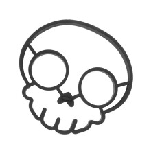 Funny Skeleton Head Silicone Egg & Pancake Mold, 25g, 12x12x1.2cm