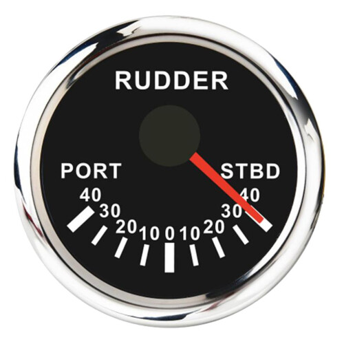 Marine Boat 52mm 2" Display Hull Azimuth and Rudder Angle Meter Black