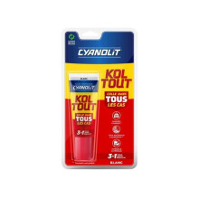 Cola de fijación y sellado - CYANOLIT - Blanco - Blister 50ml - Práctica para pequeñas reparaciones - Versátil y resistente