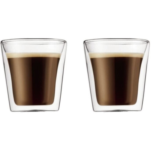 Bodum Set 2 Gläser - BODUM - Kanteen - Doppelwandig - 0.1 l - Transparent