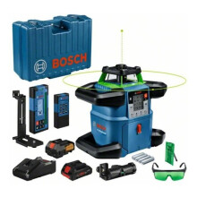 Laser rotativo Bosch Professional GRL 650 CHVG com bateria, células, célula, óculos, suportes, placa, em estojo - 0601061V00