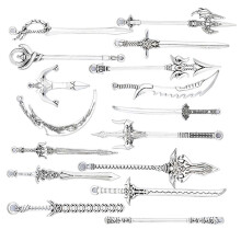 10x Alloy Sword Cosplay Model Props Miniature Scenes Ornaments Key Cha