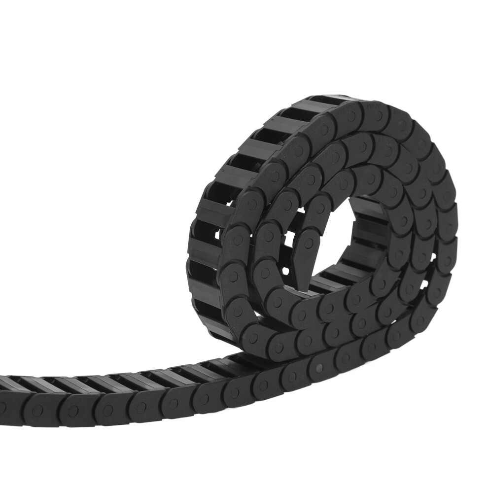 Cnc Plastic Cable Carrier Drag Chain 1 Meter Long With End Connector Black 9341374901755