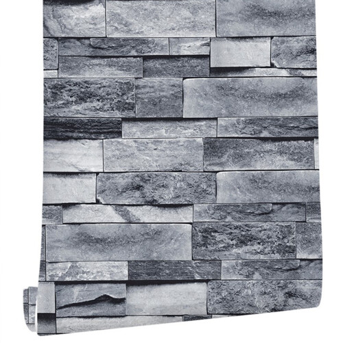 Zelfklevend baksteenbehang van PVC, 45 cm x 6 m