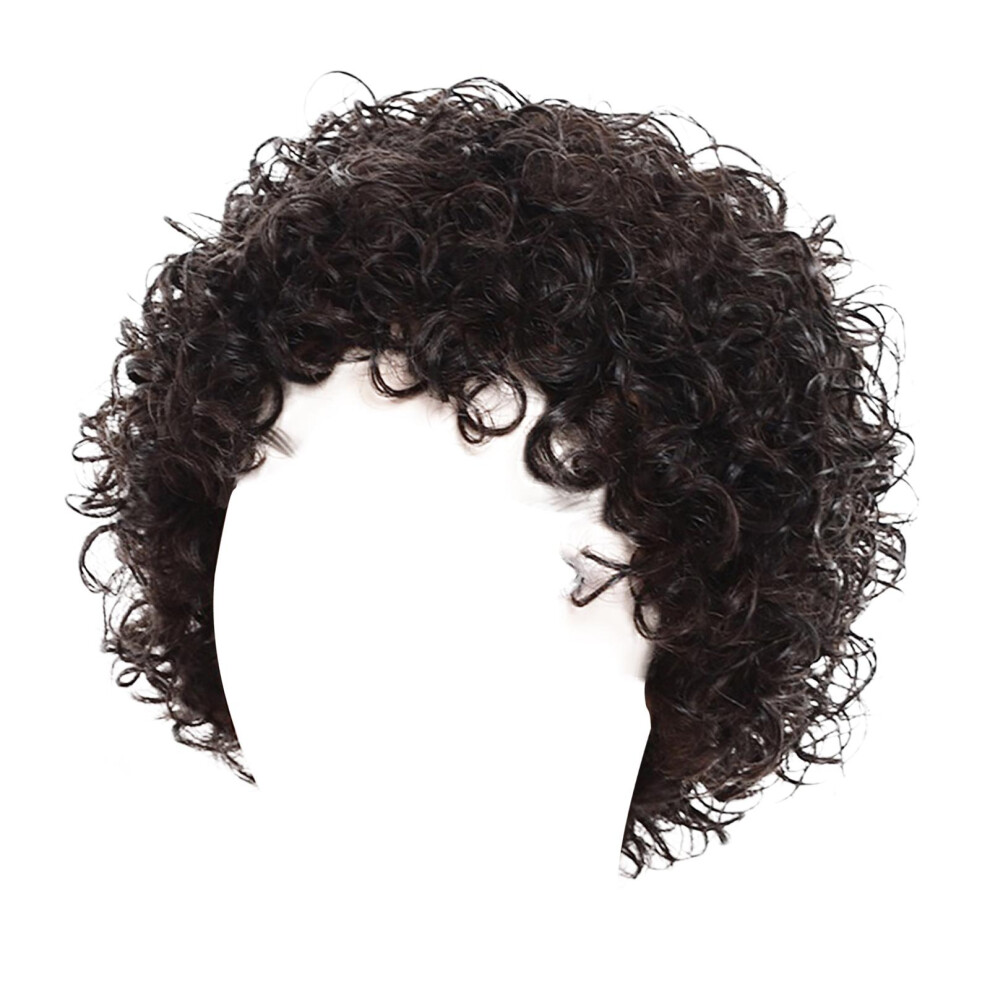 Unisex Afro Curly Wig Stylish Wavy Women Curly Bob Wig For Cosplay Party Dail