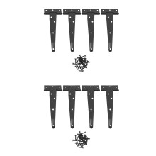 8 Stück 6 Zoll Hoch Leistung Tür Scharniere T-Riemen T Schuppen Scharnier Scharnier Tor Scharniere für Holz Tor Scharniere (Schwarz)