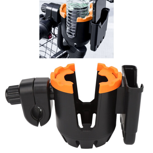 Multifunctional Stroller Cup Holder 8.5cm Black Orange 360 Rotatable