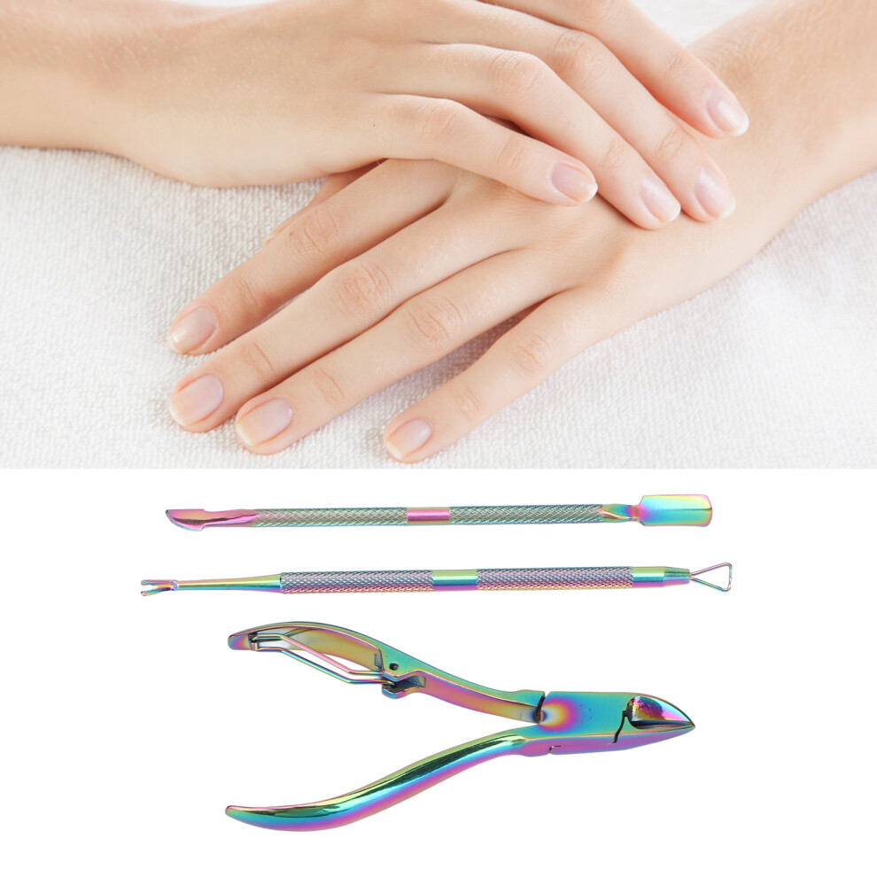 Stainless Steel 3pcs Nail Cuticle Trimmer & Pusher Set