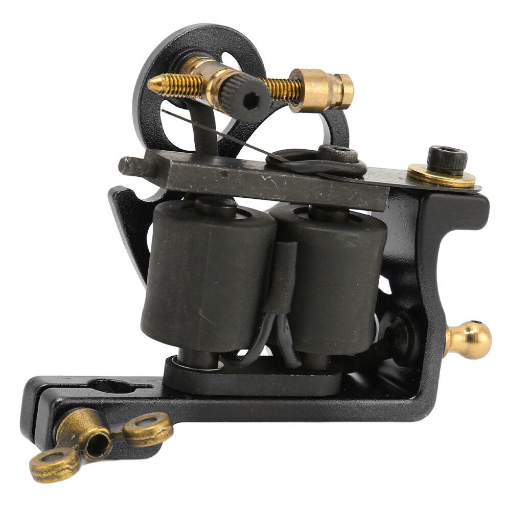 Black Tattoo Coil Machine 10 Wraps Liner/Shader 5V Lightweight