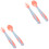 2Ensembles Couverts Bébé Silicone Rose Ustensiles Sécurisés 3
