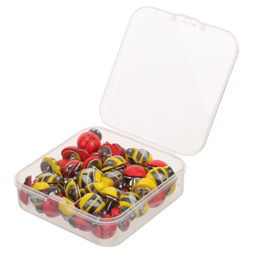 250Pièces Punaises Compactes Métal Bois Fixation Murale Colorée 1
