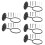6Ensembles Rangement Mural Baseball Golf Support Noir 8