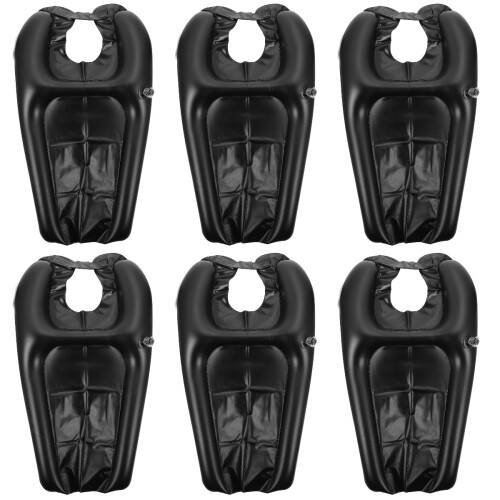6Pièces Oreiller Gonflable Noir Support Tête Et Épaules 1