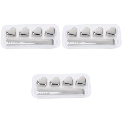 3Ensembles Blocs De Glace Coeur En Acier Inoxydable, Usage Bar 2