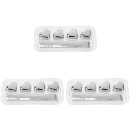 3Ensembles Blocs De Glace Coeur En Acier Inoxydable, Usage Bar 1
