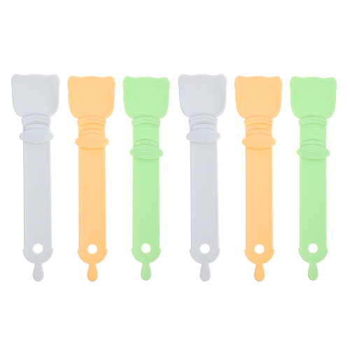 6Pièces Cuillères Squeeze Pour Snacks Chat, Couleurs Variées