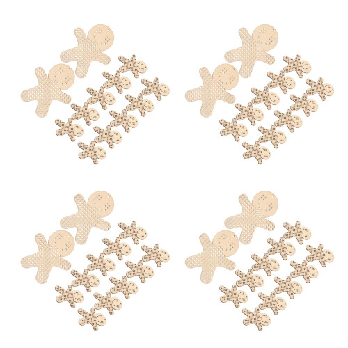 48Pièces Formes Bois À Broder Style Rustique Beige Pour Déco DIY 2