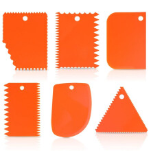 6 St Plast Lerskrapa, Keramikverktyg Plast Lerskrapa Set Snidad Mjuk Lera Skulpturkniv Lerskrapor, Orange