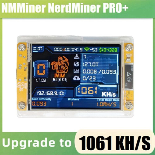 1060KH/S NMMiner NerdMiner Harshrate Atualizado 2,8 Polegadas  Display Bitcoin Crypto Solo Lottery Miner NerdMiner 1
