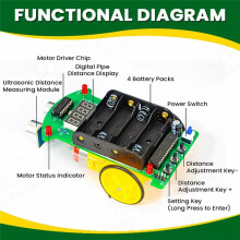 DIY Ultrasonic Ranging Obstacle Avoidance Car Electronic Kit LED Display Programming Car Welding Practice DIY Kit