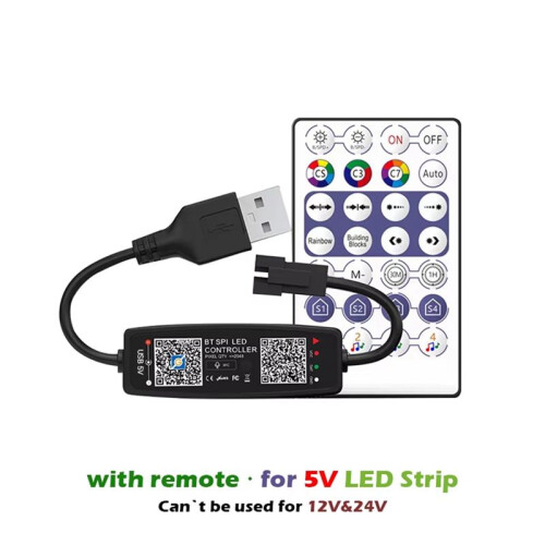 WS2812B Controller Remote Control  Music APP Control for Pixel LED Strip Light SK6812 WS2811 WS2812 USB 5V 2