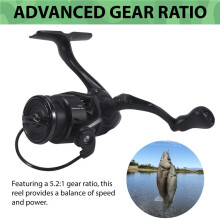 Carretel de Pesca 1000S Carretel Giratório de Fibra de Carbono Ultraleve, Rotor de Baixa Inércia, À Prova D'Água e Antiferrugem
