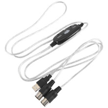 Adaptador de Cabo USB MIDI, USB Tipo um Macho para Interface de Cabo de Entrada e SaíDa MIDI Din 5 Pinos com Indicador LED para Teclado Musical