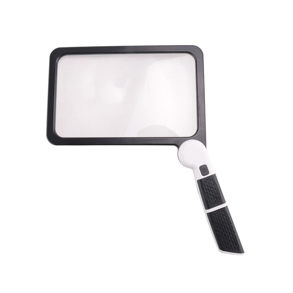 Typecat Full-Page 5X Magnifying Glass For Reading, Folding Lighted Magnifier With 48 Led Lights, Rectangular Handhold Magnifier