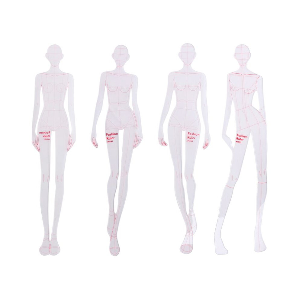 Fashion Illustration Rulers Sketching Templates Ruler Sewing Humanoid Patterns Design Clothing Measuring,Type A 6032196231542