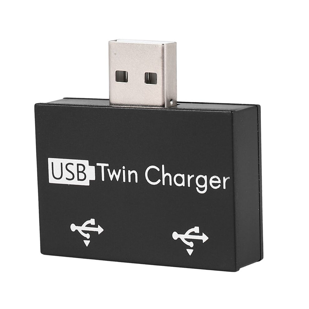 Usb 2.0 Male To Twin Female Charger Dual 2 Port Usb 5V Charging Splitter Hub Adapter Converter Connector Black 6031539875856