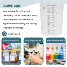 20 Oz (600Ml) Disposable Flexible Clear Graduated Plastic Mixing Cups - 50 Cups - Use for Paint, Resin, Epoxy, Art