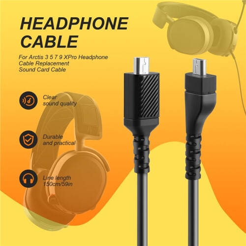 For  Arctis 3 5 7 9 XPro Headphone Cable, Replacement Sound Card Cable 1