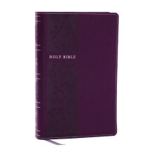 NKJV Personal Size Large Print Bible with 43000 Cross References Purpl
