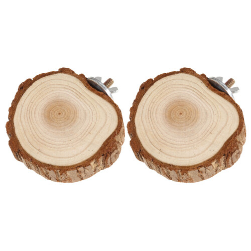 8Pièces Support En Bois Pour Cage De Perroquet Rongeurs Marron