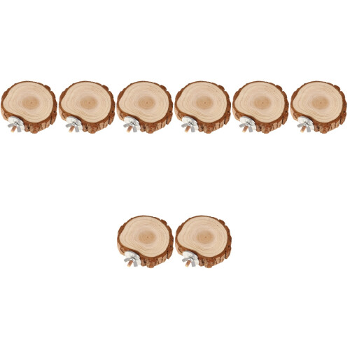 8Pièces Support En Bois Pour Cage De Perroquet Rongeurs Marron 2