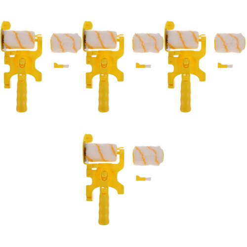 4Sets Lightweight Yellow Wall Paint Roller Brush for Use 2