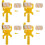4Sets Lightweight Yellow Wall Paint Roller Brush for Use 5