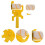 4Sets Lightweight Yellow Wall Paint Roller Brush for Use 11