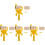 4Sets Lightweight Yellow Wall Paint Roller Brush for Use 2